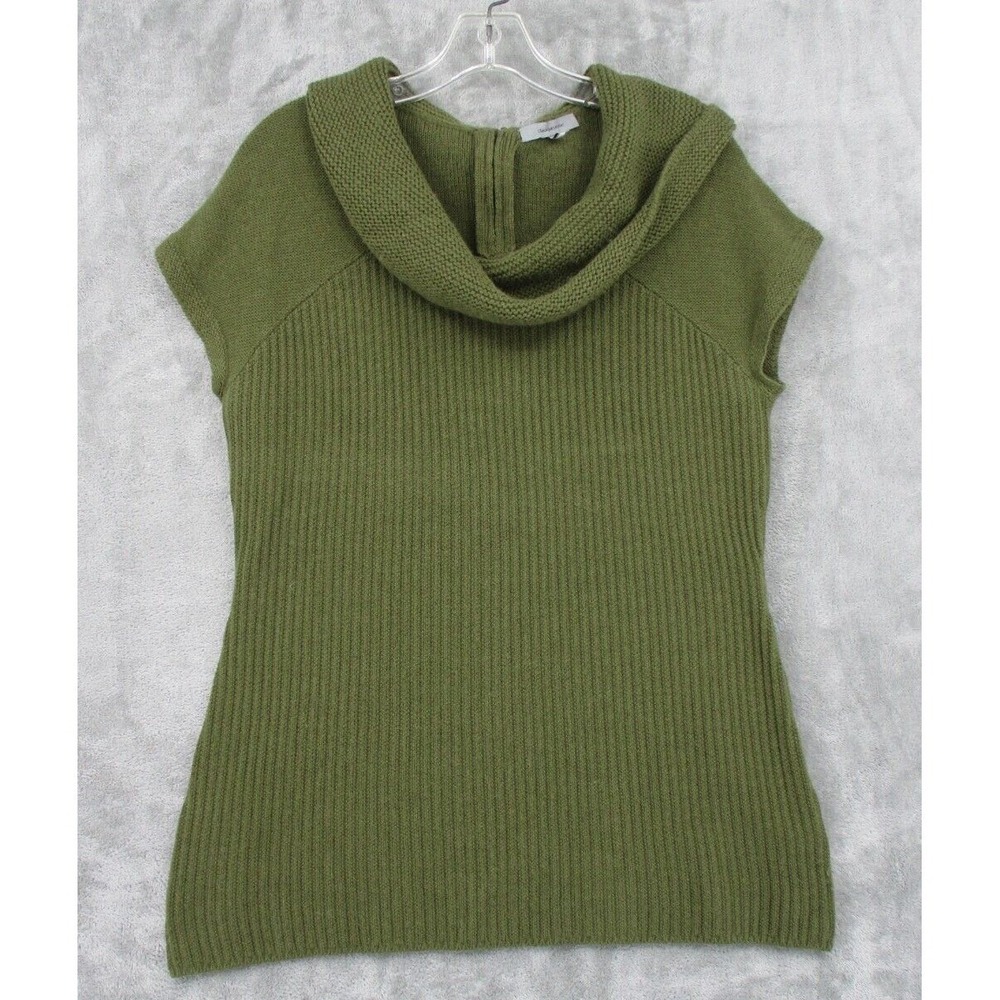 Classiques Entier Sweater Womens Large Wool Alpaca Cowl Minimalist Knit Green